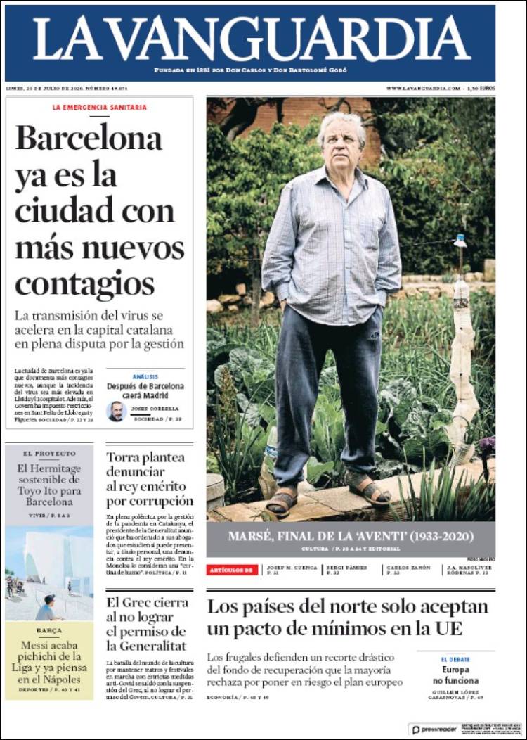 Portada de La Vanguardia (España)