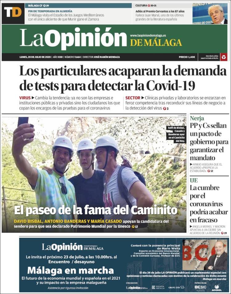 Portada de La Opinión de Málaga (Spain)