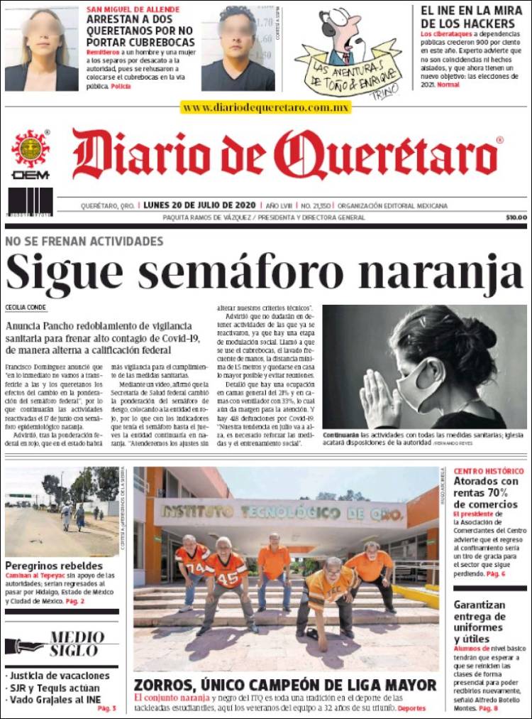 Portada de Diario de Querétaro (M&eacute;xico)