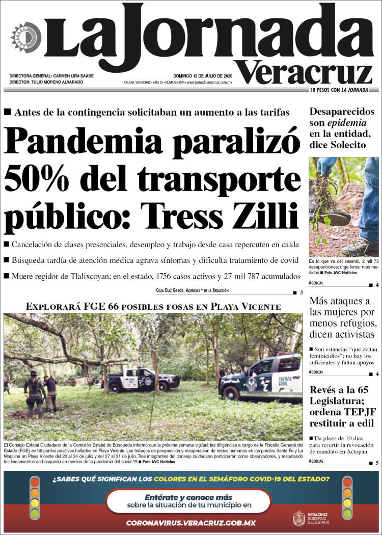 Portada de La Jornada Veracruz (M&eacute;xico)