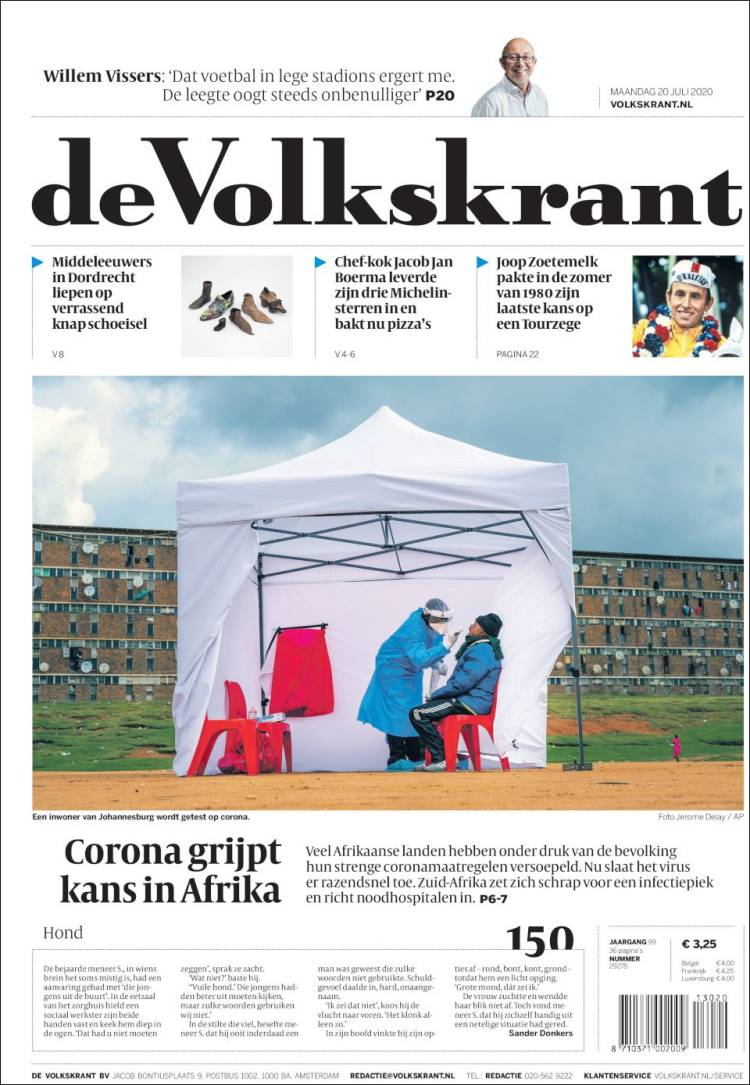 Portada de De Volkskrant (Pa&iacute;ses Bajos)