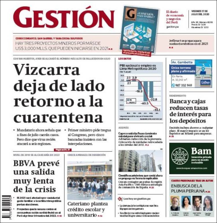 Portada de Diario Gestión (Per&uacute;)