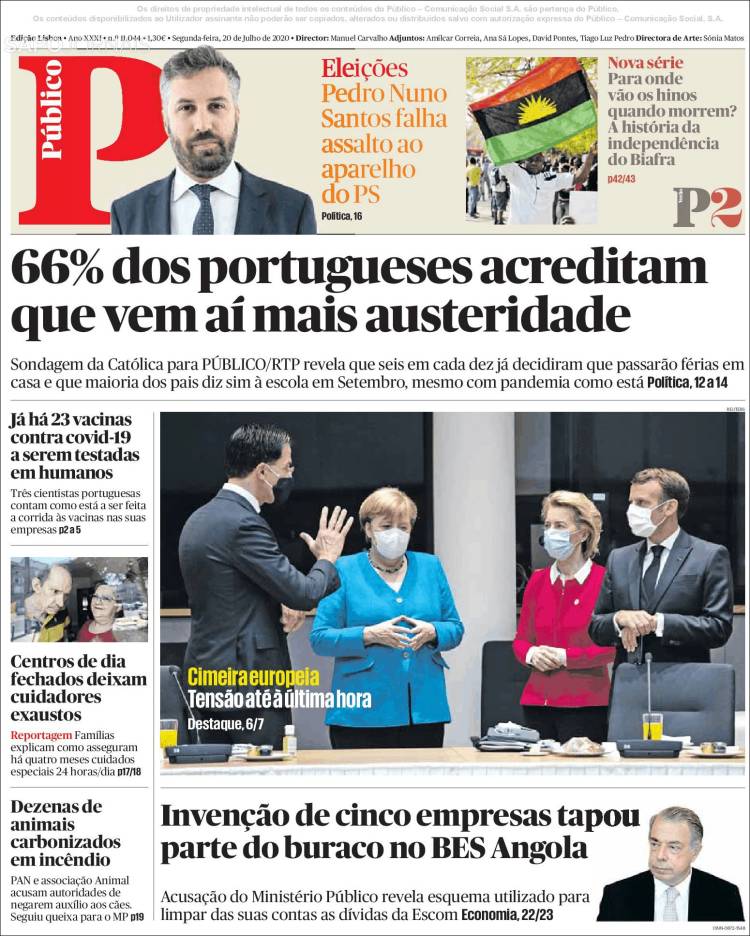 Portada de Público (Portugal)