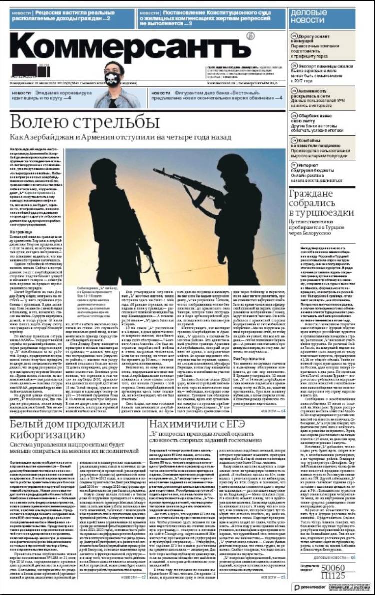 Portada de Kommersant (Rusia)