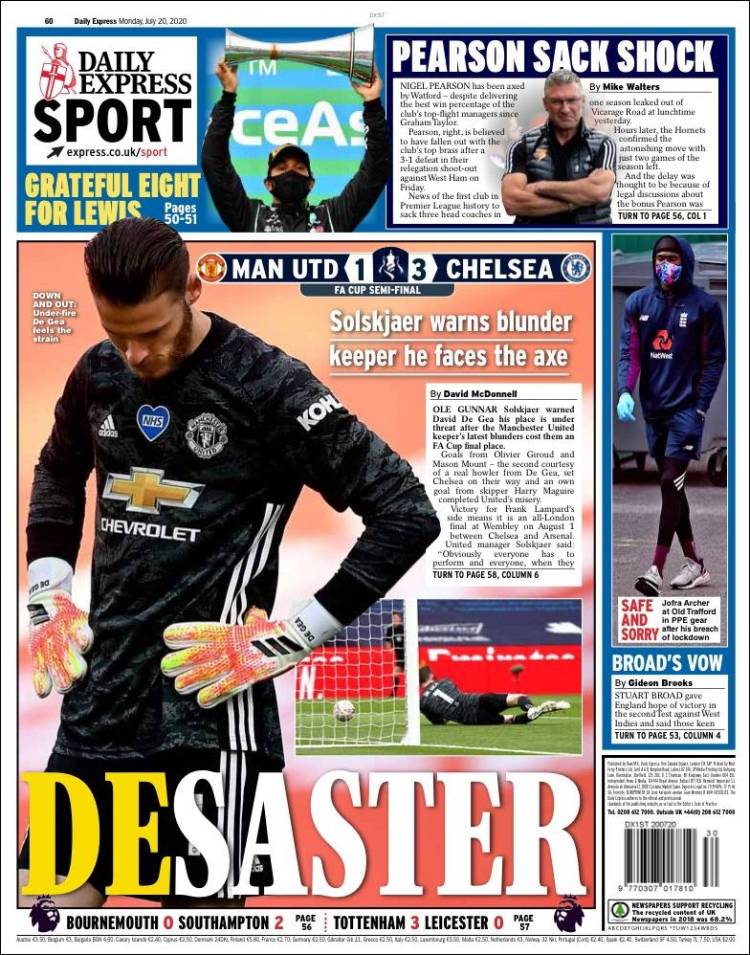 Portada de Express Sport (Reino Unido)