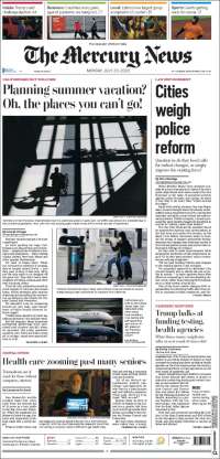 Portada de San Jose Mercury News (USA)