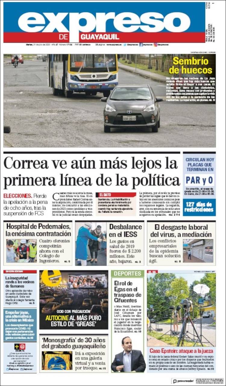 Portada de Expreso (Ecuador)