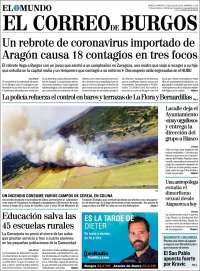 Portada de El Correo de Burgos (España)