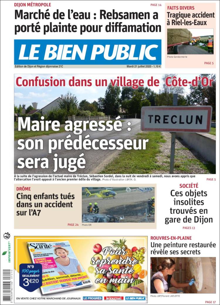Portada de Le Bien Public (Francia)