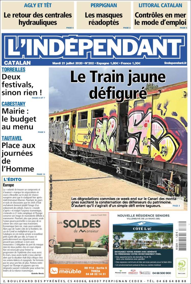 Portada de Le Indépendant (Francia)