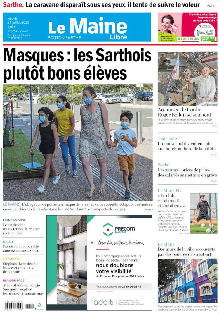 Portada de Le Maine Libre (Francia)