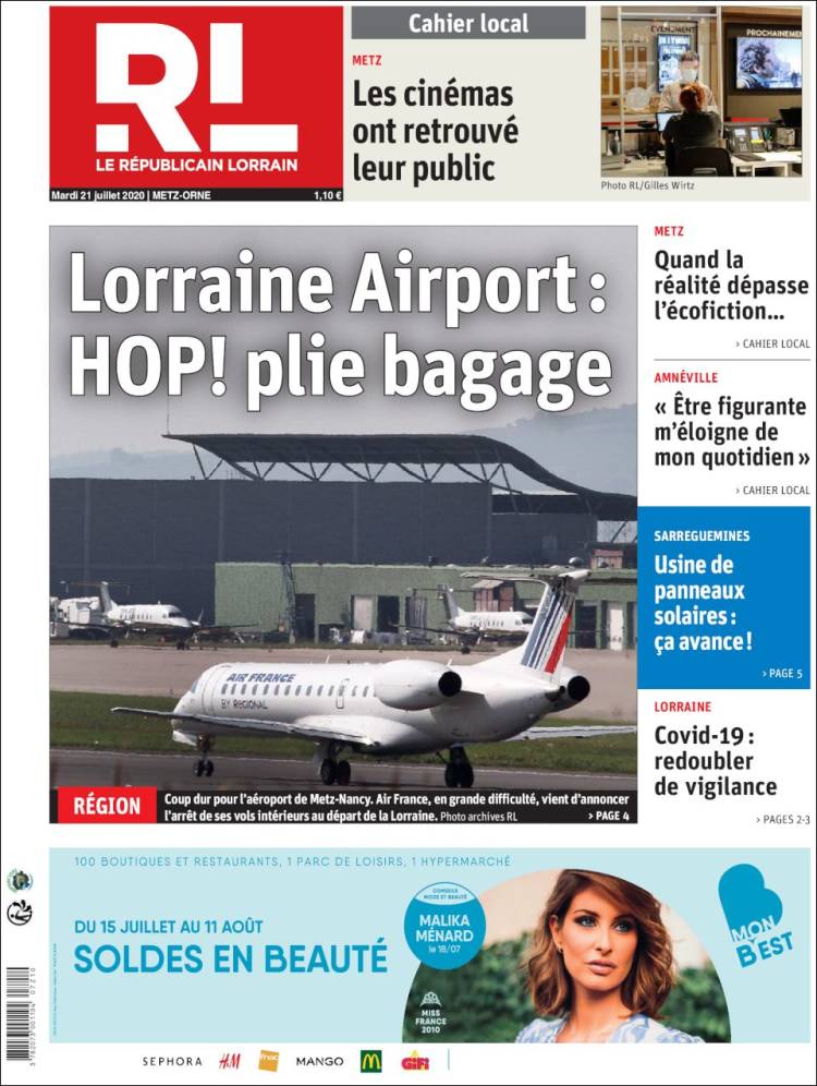 Portada de Le Republicain Lorrain (Francia)