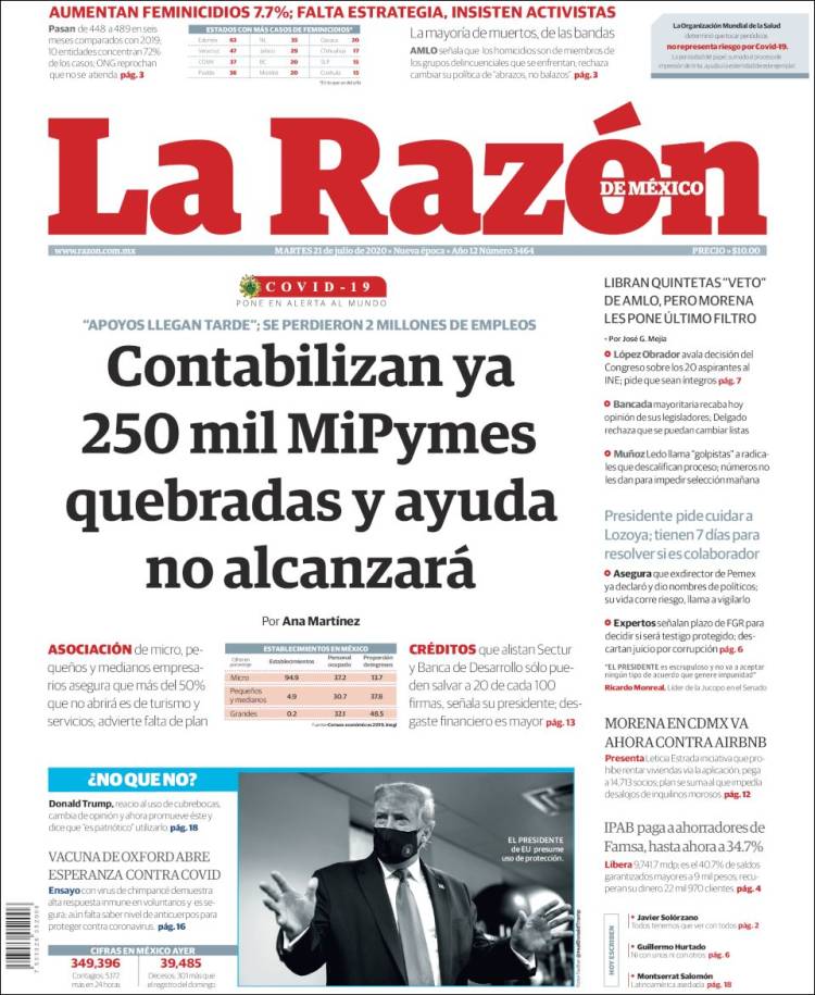 Portada de La Razón (México)