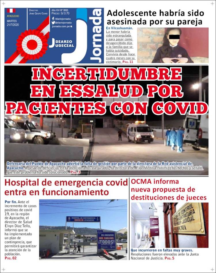 Portada de Diario Jornada (Perú)