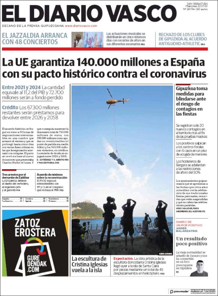 Portada de Diario Vasco (España)