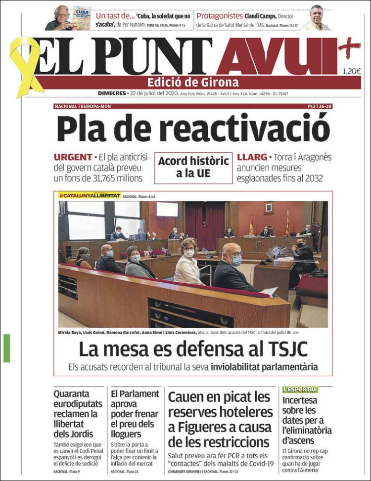 Portada de El Punt Avui - Girona (España)