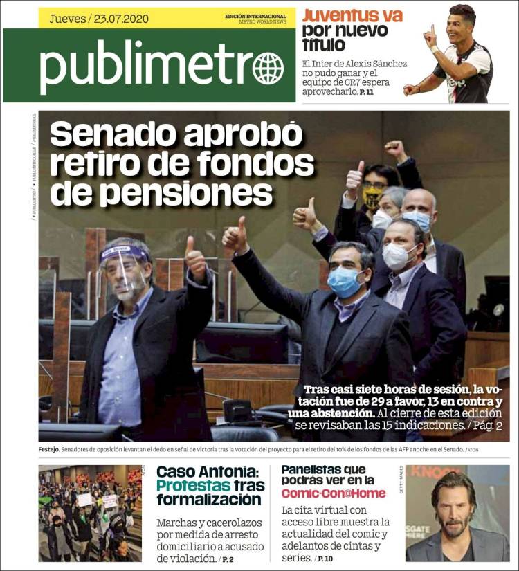 Portada de Publimetro (Chile)