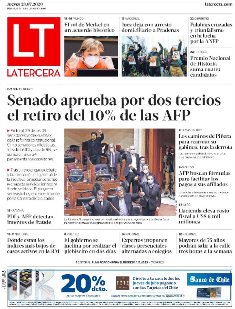 Portada de La Tercera (Chile)