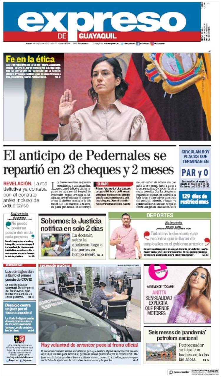 Portada de Expreso (Ecuador)