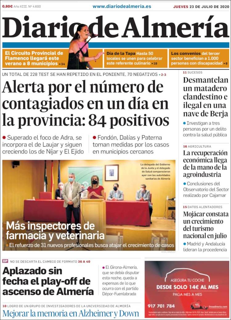 Portada de Diario de Almería (España)