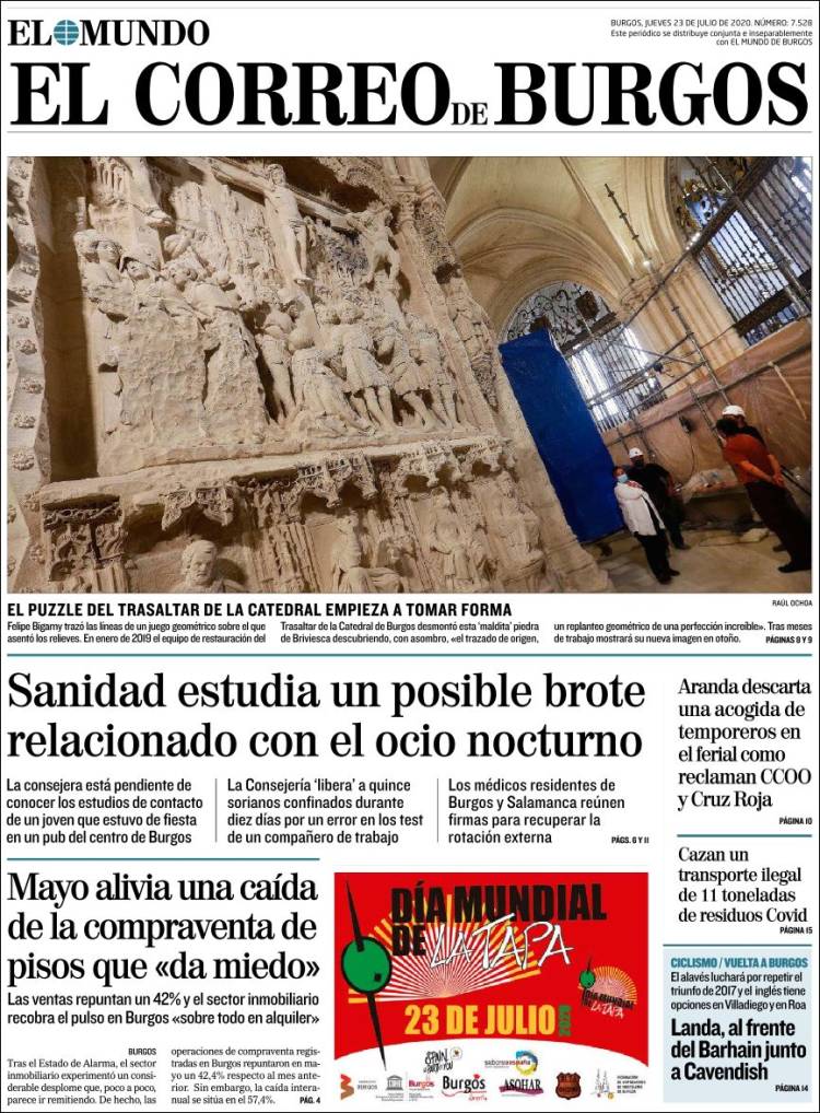 Portada de El Correo de Burgos (España)