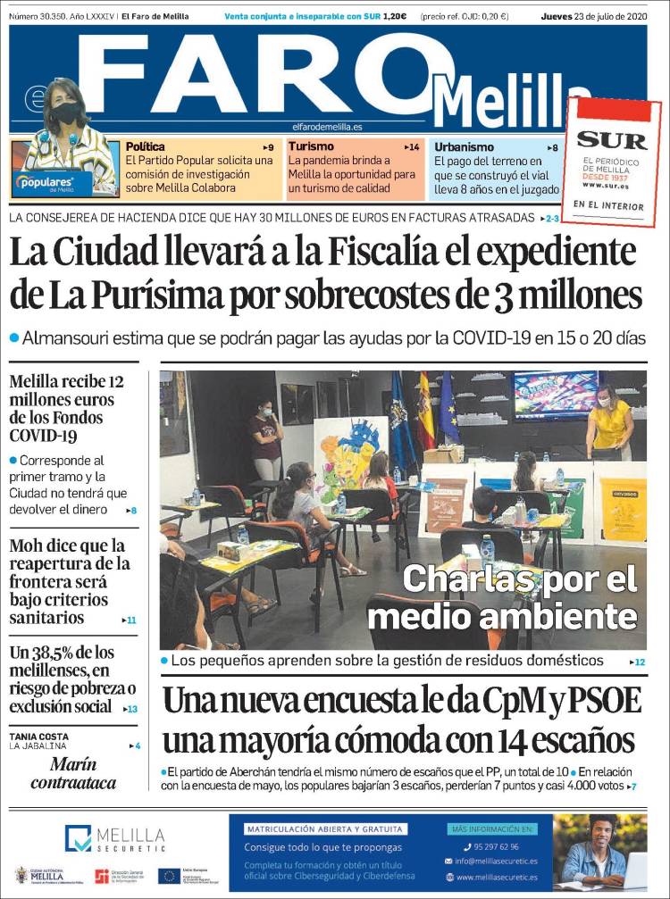 Portada de El Faro de Melilla (España)