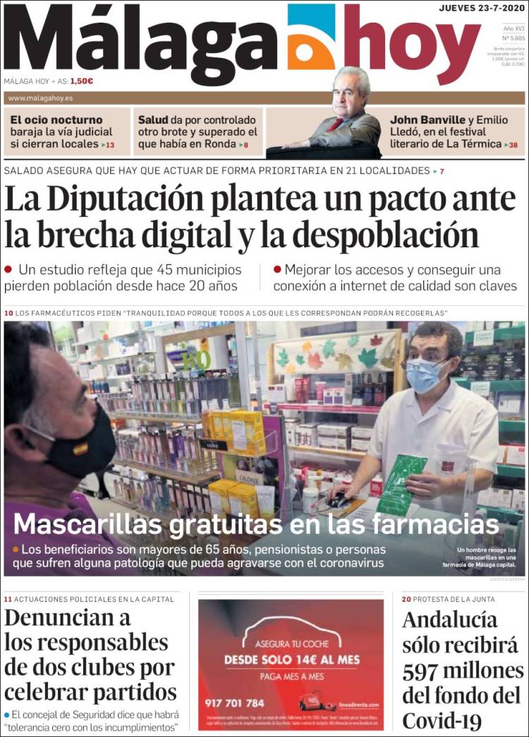 Portada de Málaga Hoy (España)