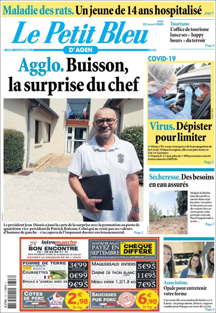 Portada de Le Petit Bleu (Francia)