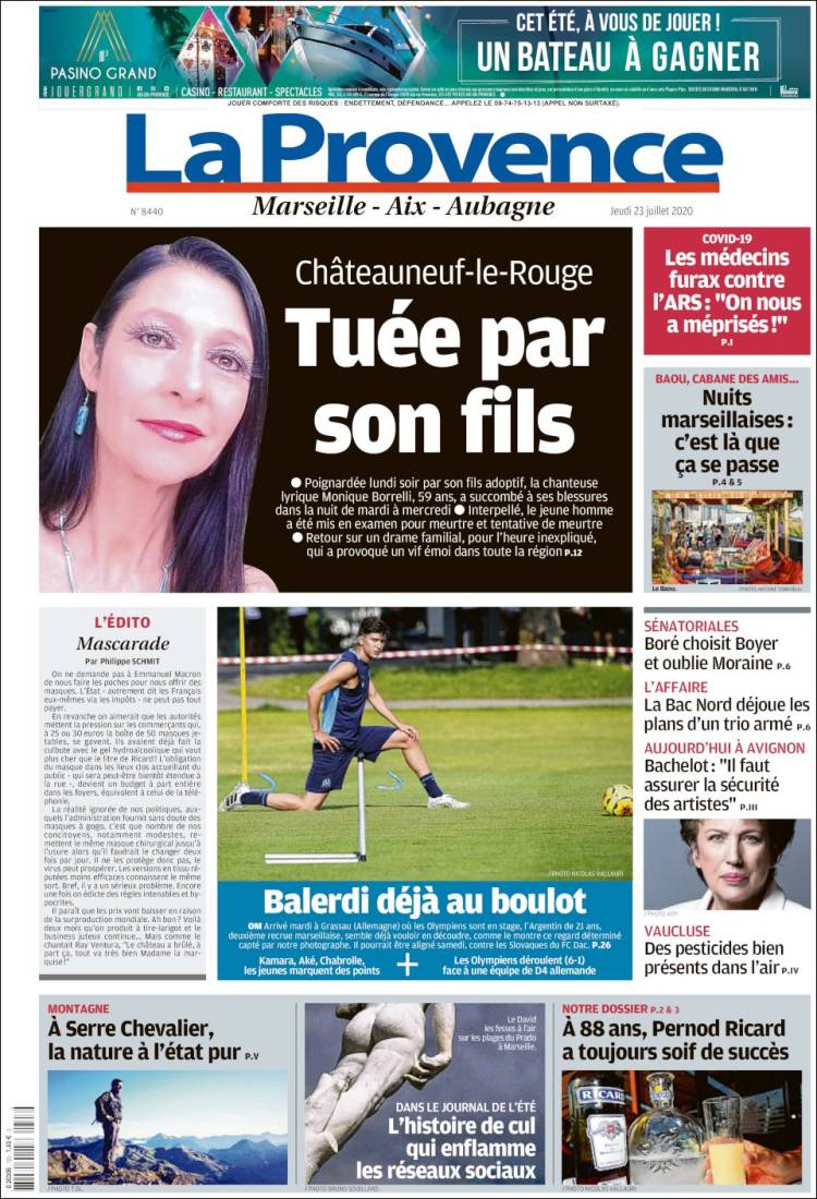 Portada de La Provence (Francia)