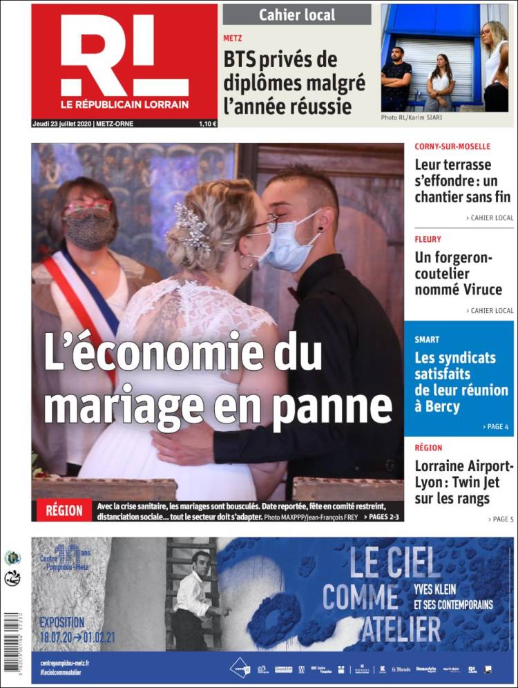 Portada de Le Republicain Lorrain (Francia)