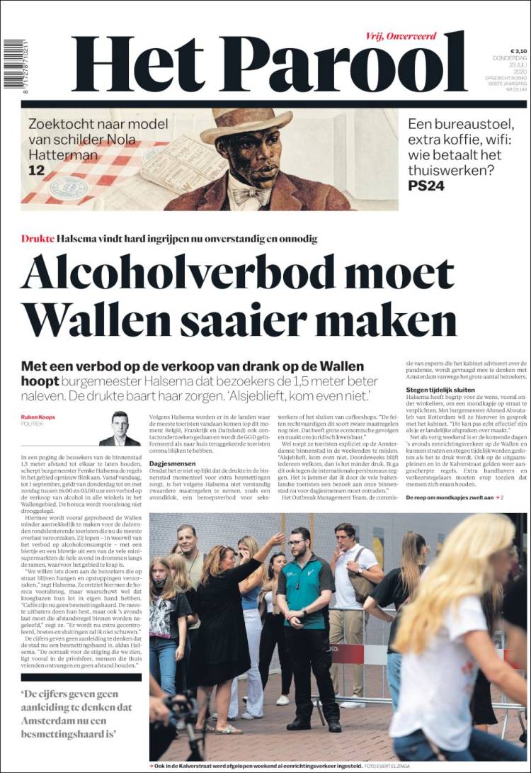 Portada de Het Parool (Pa&iacute;ses Bajos)
