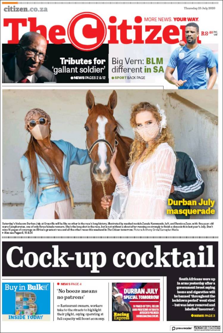 Portada de The Citizen (Sud&aacute;frica)