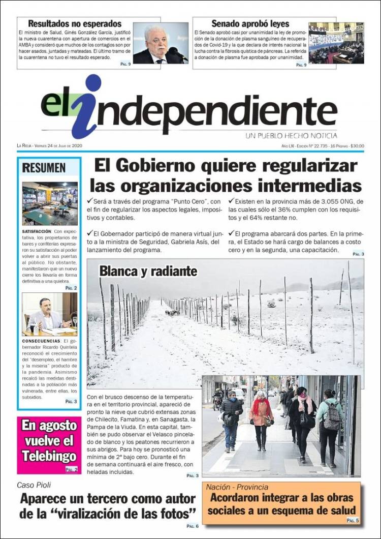 Portada de El Independiente (Argentina)