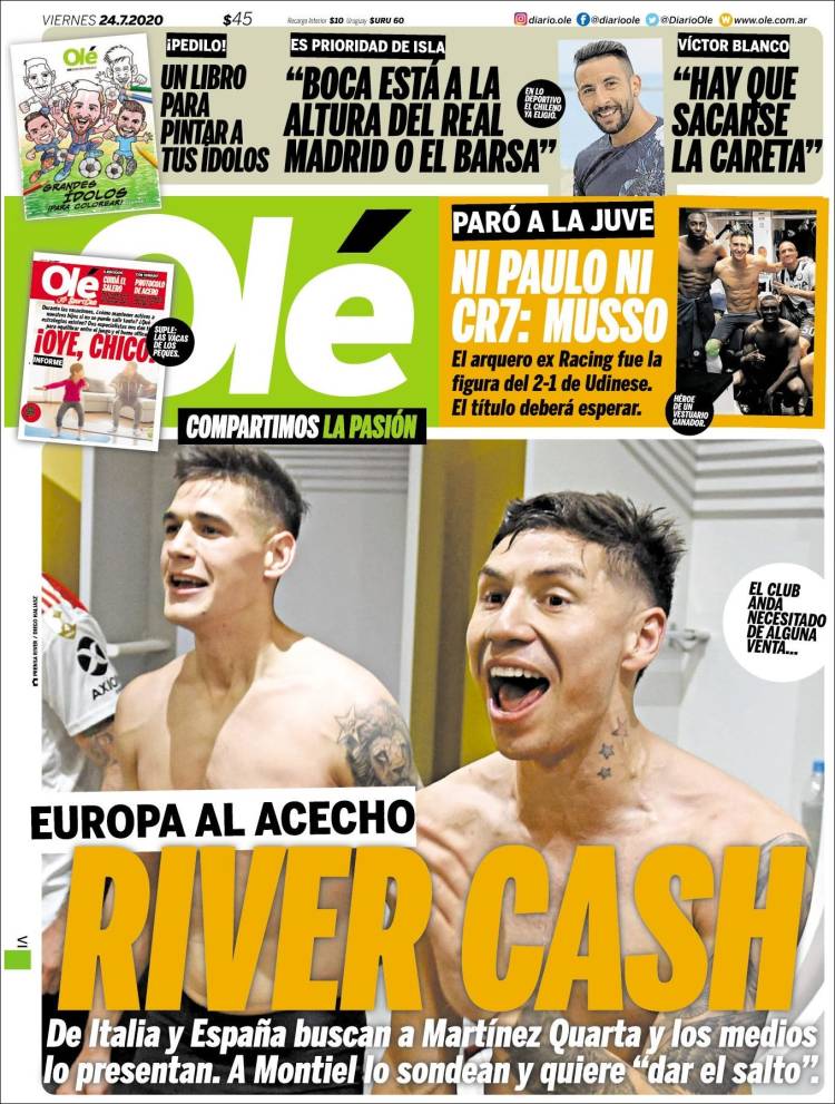 Portada de Olé (Argentina)