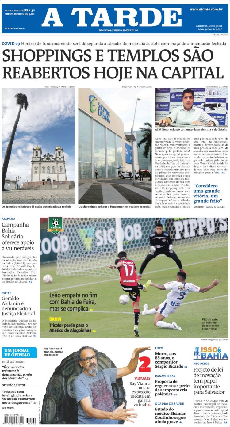 Portada de Diário A Tarde (Brasil)