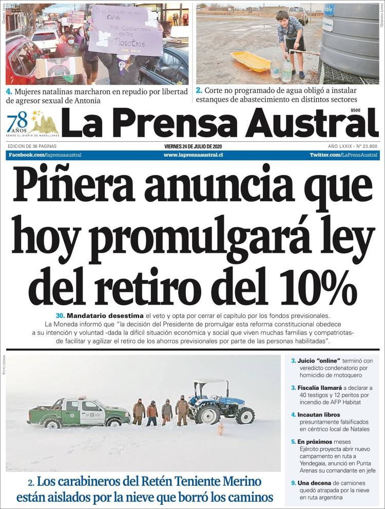 Portada de El Magallanes (Chile)