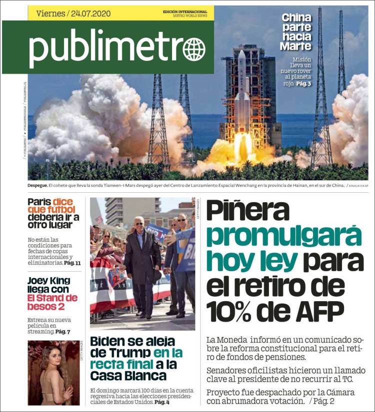 Portada de Publimetro (Chile)