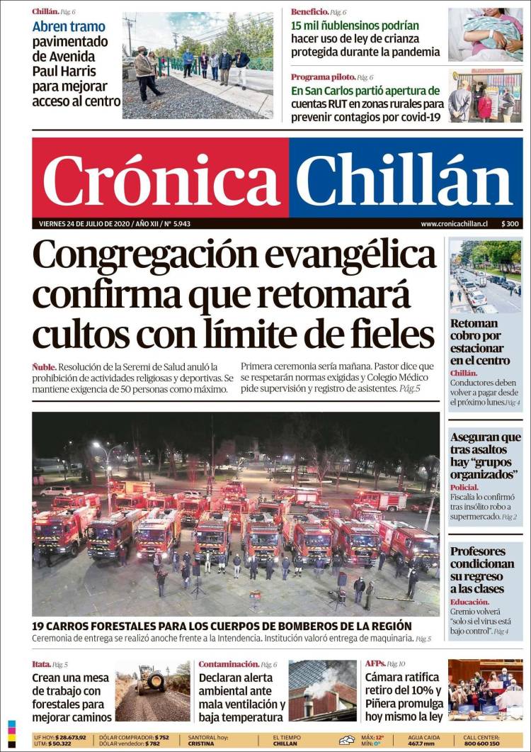 Portada de Crónica Chillán (Chile)