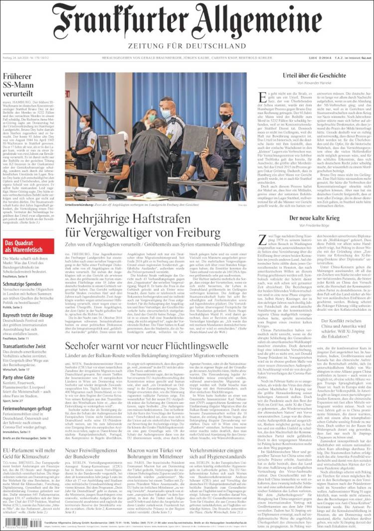 Portada de Frankfurter Allgemeine (Alemania)