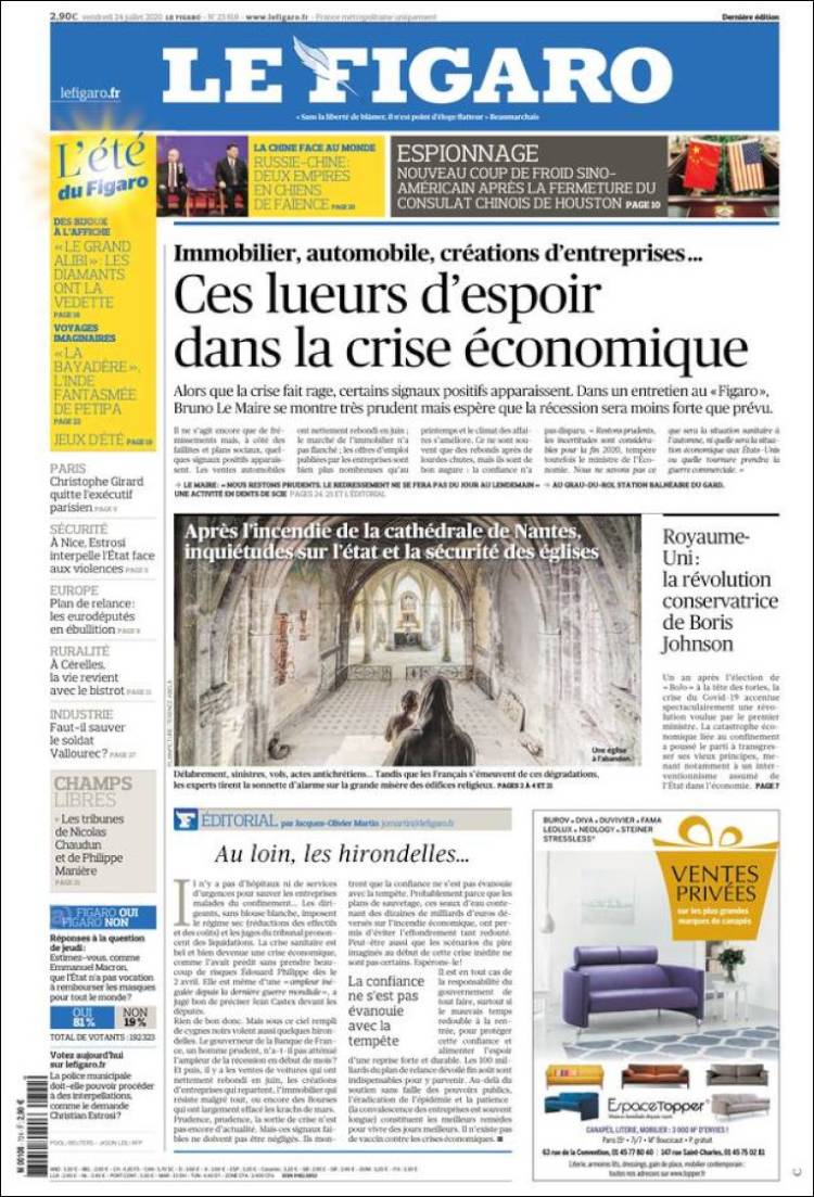 Portada de Le Figaro (Francia)