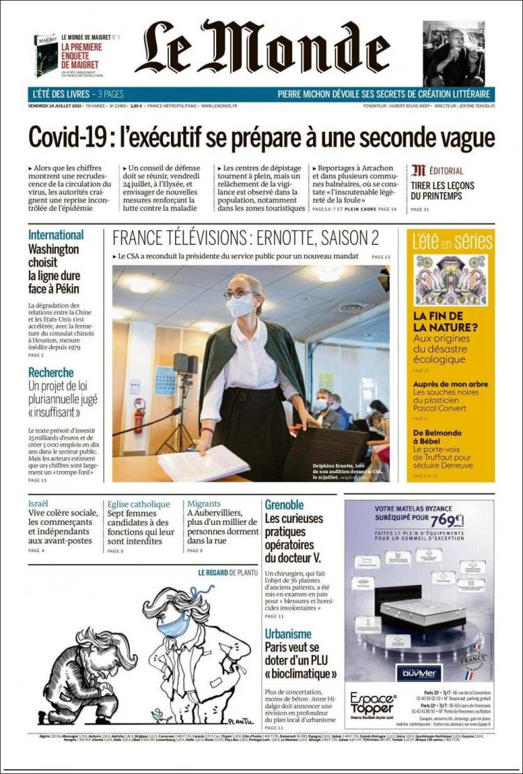 Portada de Le Monde (Francia)