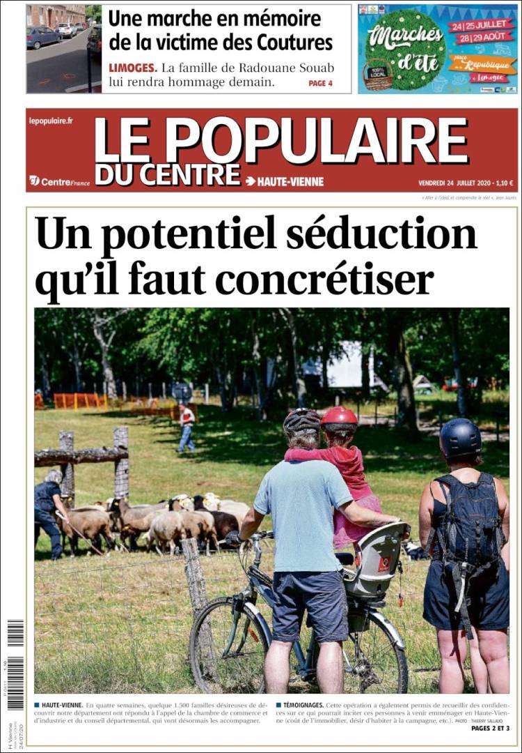 Portada de Le Populaire du Centre (Francia)