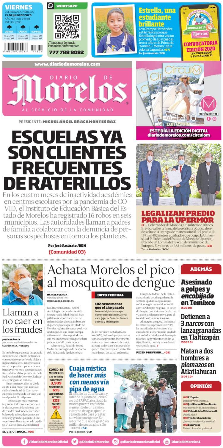 Portada de Diario de Morelos (México)