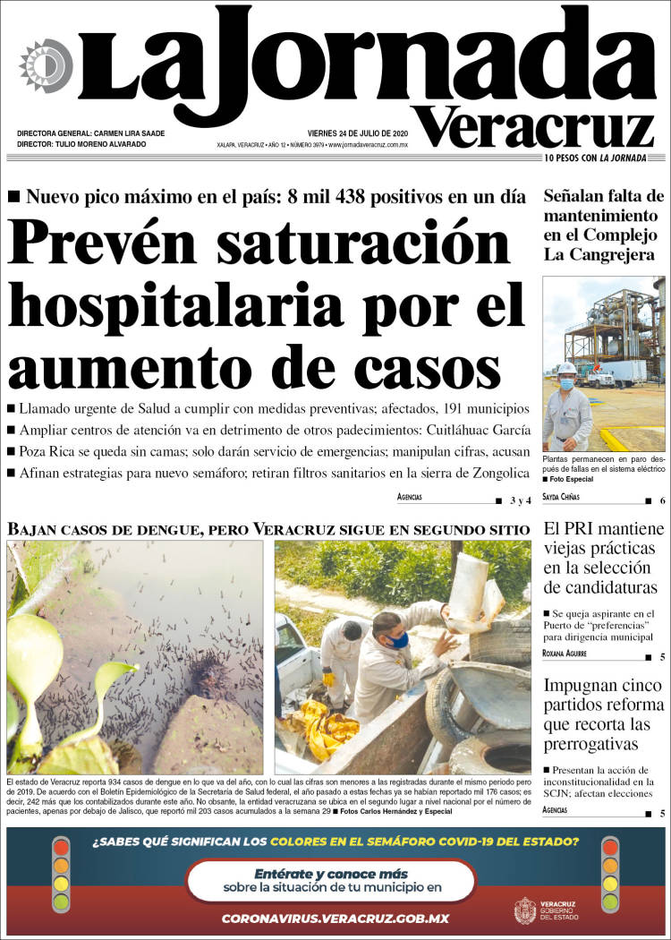 Portada de La Jornada Veracruz (México)