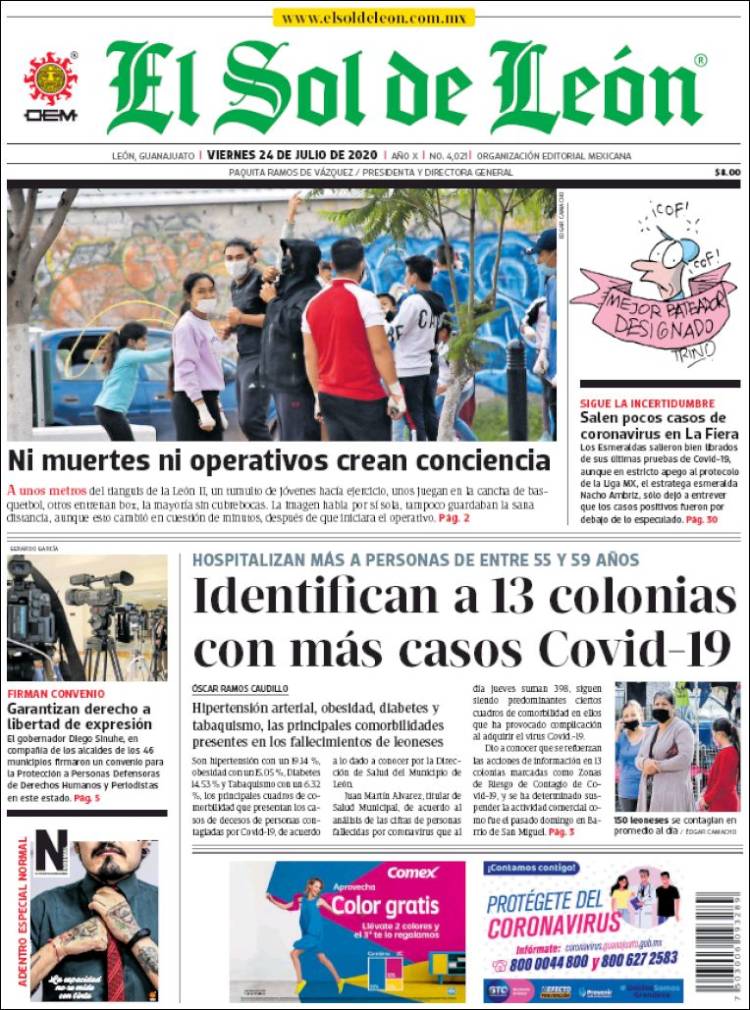 Portada de El Sol de León (México)
