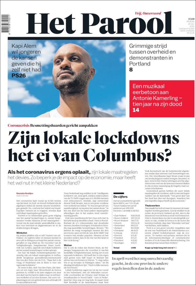 Portada de Het Parool (Pa&iacute;ses Bajos)
