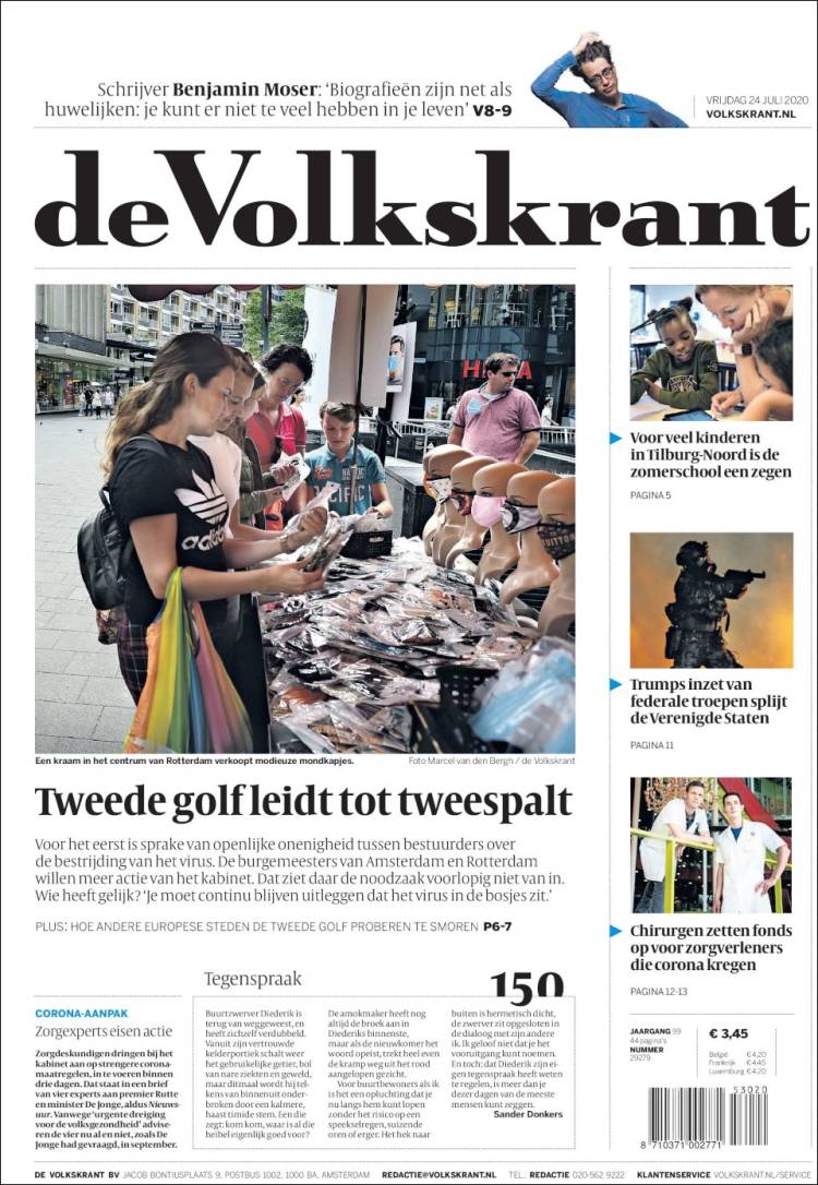 Portada de De Volkskrant (Pa&iacute;ses Bajos)