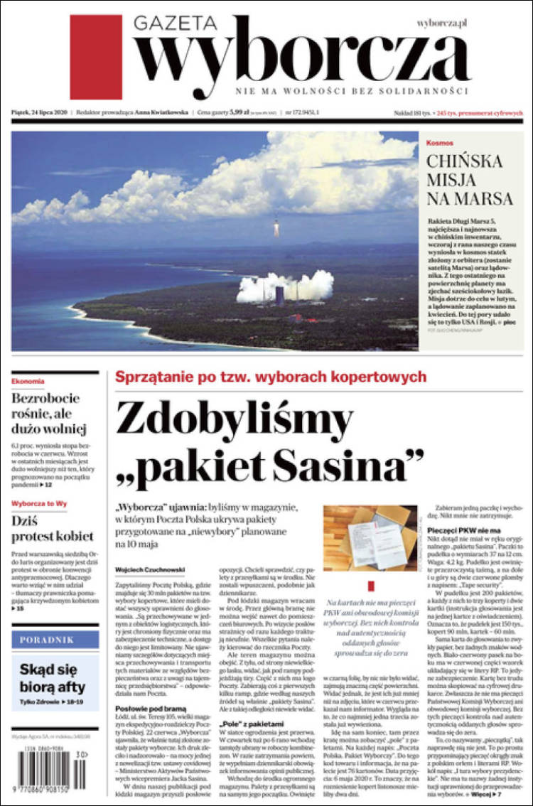 Portada de Gazeta Wyborcza (Poland)