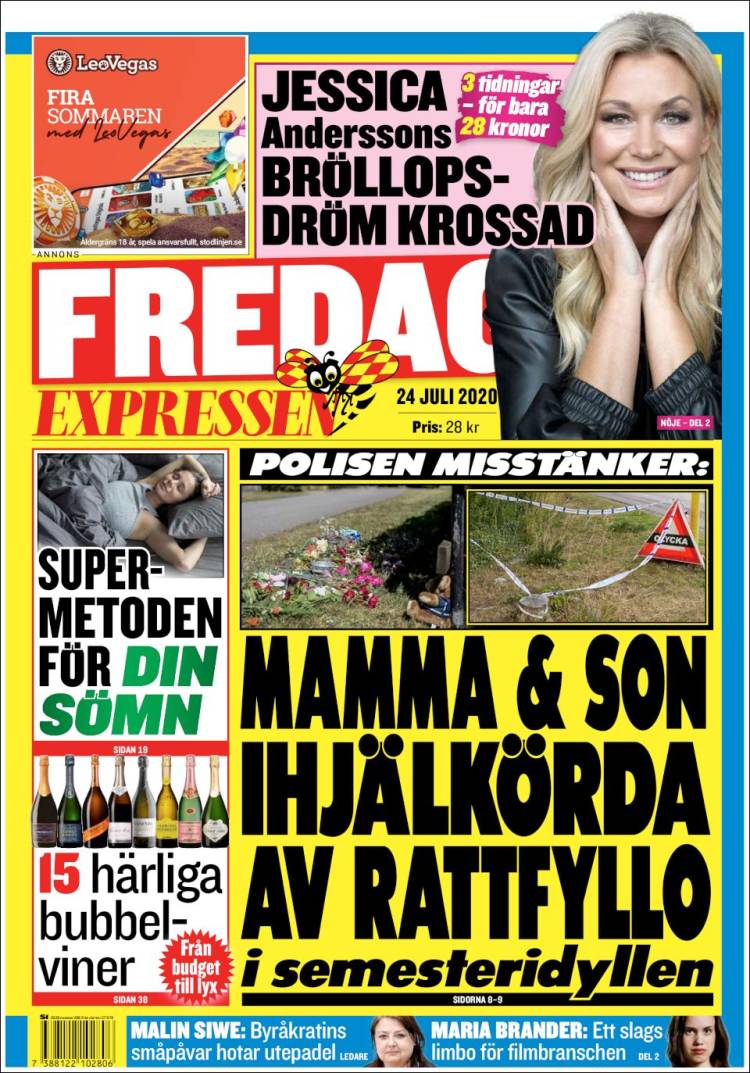 Portada de Expressen (Suecia)