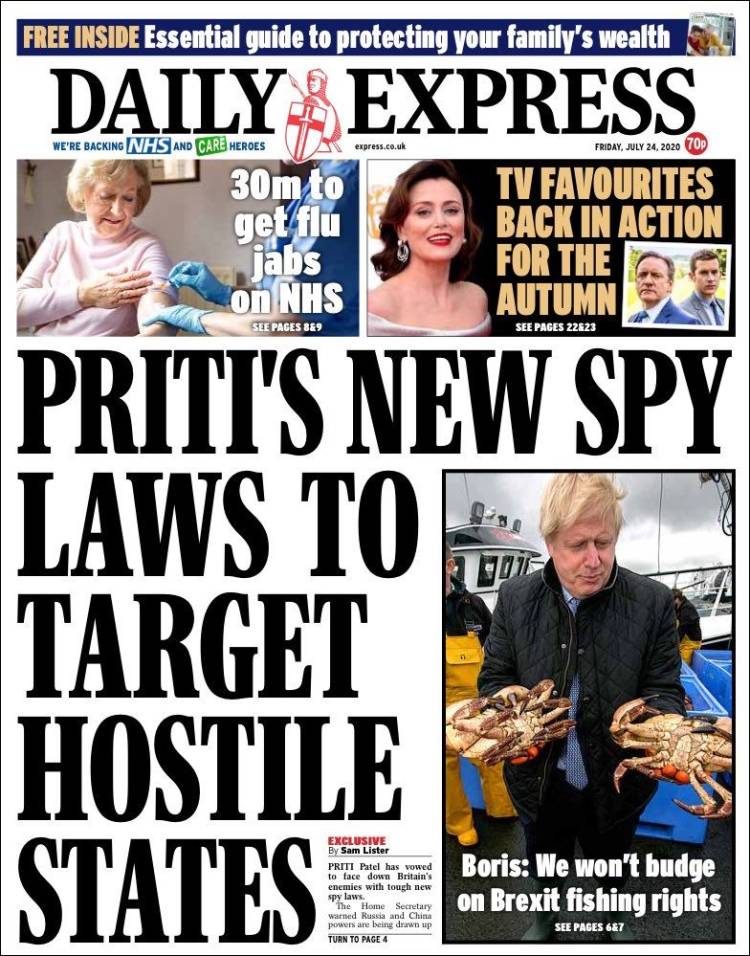 Portada de Daily Express (Reino Unido)